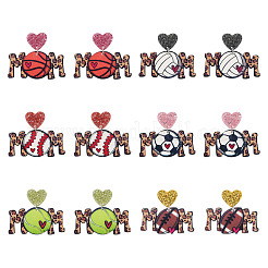 6 пара двухцветных акриловых сережек-гвоздиков&nbsp;EJEW-TA0001-55