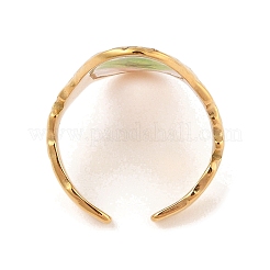 Овальные открытые манжеты из нержавеющей стали 304 с ионным покрытием (IP) для женщин RJEW-Z052-02G