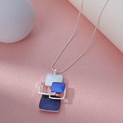 Многоквадратные латунные подвески с синей эмалью для женщин&nbsp;FS-WG21173-01