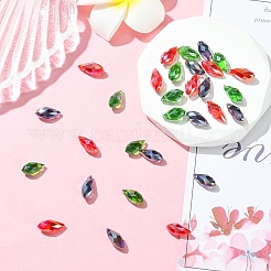 30 pièces 3 couleurs galvanoplastie perles de larme à facettes en verre&nbsp;EGLA-YW0001-86A