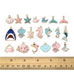 40 шт. 20 стиля подвески из сплава морских животных с эмалью&nbsp;ENAM-FS0003-49