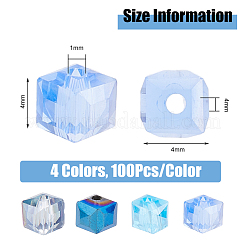 4 нить 4 цветных прозрачных гальванических стеклянных бусины нити EGLA-DC0001-07C