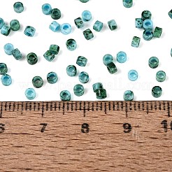 不透明なピカソシリンダーガラスビーズ  丸い穴  ミディアムシーグリーン  2.5x1.5mm  穴：1.2~1.4mm  約30000個/ポンド&nbsp;SEED-Q039-06A-16