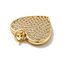 Pendentifs de cœur en laiton avec zircone cubique de micro pave&nbsp;KK-G419-23G-01