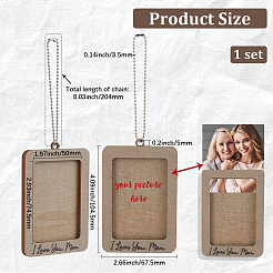 Прямоугольник со словом я люблю тебя мама деревянная подвесная фоторамка&nbsp;HJEW-SP0001-19B