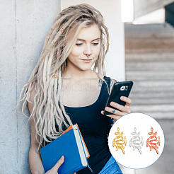 300 шт. 3 цвета железные бусины для плетения дредов FIND-CP0001-51