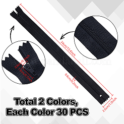 60 шт. 2-цветный цинковый сплав с нейлоновыми сменными молниями FIND-PH0026-34