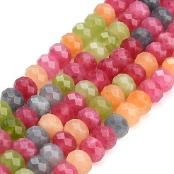 Fili di perle sfaccettate di giada bianca naturale tinta&nbsp;GG-CBAE966-01B-K