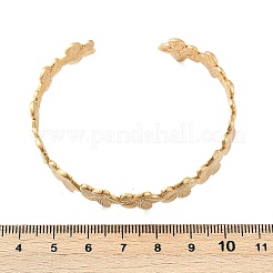 Offene Armreifen aus 304 Edelstahl mit Blumenmotiv für Damen&nbsp;LS-BJEW-M316-01G