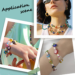 180 шт. 6 стиля круглых стеклянных бусин миллефиори ручной работы LAMP-LT0001-08