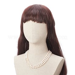 Collana da donna a 3 strato con perline di perle naturali&nbsp;NJEW-JN04217