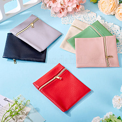 6 шт. 6 цвета искусственной кожи сумки для хранения ювелирных изделий на молнии&nbsp;ABAG-TA0001-72B