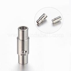 変色防止 DIY ステンレススチール ロックチューブ マグネット留め具  コラム  18x5mm  穴：3mm&nbsp;X-STAS-H019-1