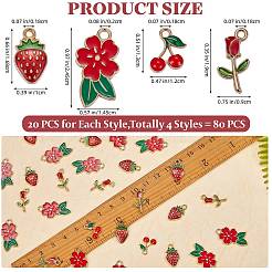 80шт 4 стиля светлые позолоченные подвески из сплава с эмалью&nbsp;ENAM-SZ0004-37