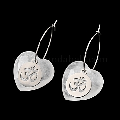 Ohrringe aus natürlichem Quarzkristall und Edelstahl 304 für Damen&nbsp;EJEW-G475-04P-02