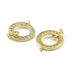 Подвески-соединители из латунных микрофибрилл с прозрачными кубическими циркониями&nbsp;KK-H527-25G