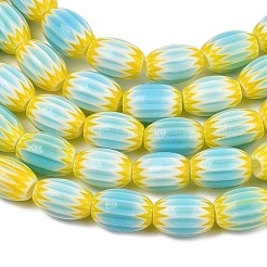 Handgefertigte ovale Millefiori-Glasperlenstränge&nbsp;LK-Z001-01B-04