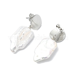 Ohrstecker aus natürlicher Barockperle (Keshi-Perle) für Damen&nbsp;EJEW-JE07044