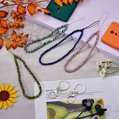 Брелок из синтетической бирюзы и железного сплава с застежкой в виде клешней&nbsp;HJEW-SW00007-08