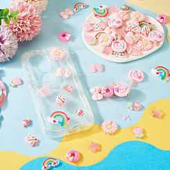 70 шт. 14 стиля непрозрачных и прозрачных смоляных кабошонов&nbsp;RESI-TA0004-77