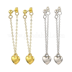 2 пара двухцветных сережек-гвоздиков из сплава в форме сердца&nbsp;EJEW-JE06366