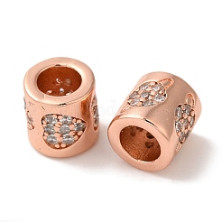 Стойка колонны покрытие латунь микропаве прозрачный кубический цирконий европейские бусины KK-A229-20RG