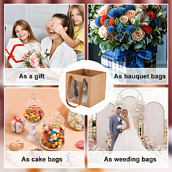 Квадратные бумажные подарочные пакеты с видимым пластиковым окном ABAG-WH0051-10C