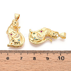 Настоящие 18к позолоченные латунные подвески с микропаве и кубическим цирконием&nbsp;KK-R159-36G