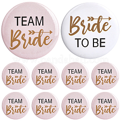 12 stücke weißblech & kunststoff braut abzeichen für hochzeit party braut dusche dekoration&nbsp;AJEW-SC0032-08B