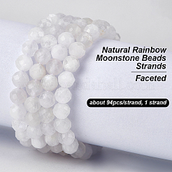 1 нить бусин из натурального радужного лунного камня G-OC0005-37