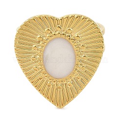 Ионное покрытие(ip) 304 нержавеющая сталь эмаль открытые манжеты кольца для женщин RJEW-F166-52G-01