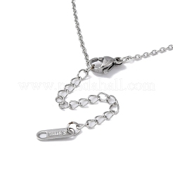 Не тускнеющие полые ожерелья с подвеской в форме сердца из нержавеющей стали 304 NJEW-C033-01C-P