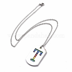 Collane con ciondolo in acciaio inossidabile stile pride 201&nbsp;NJEW-F288-04C-P