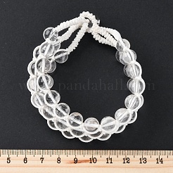 Браслеты из натуральных круглых бусин из кварца для мужчин и женщин BJEW-G743-02C