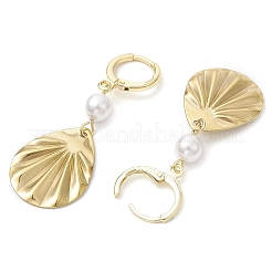 2 пара серег-колец из нержавеющей стали 201 цвета с ракушечным жемчугом EJEW-JE06181