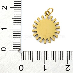 イオンプレーティング（IP）304ステンレススチールエナメルチャーム  丸カン付き  手動研磨  18KGP本金メッキ  目  フラットラウンド  15x12x1.5mm  穴：2.5mm&nbsp;STAS-Z104-10G-02