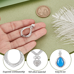 1 шт. 925 оправы для подвески из стерлингового серебра в форме кабошона STER-GA0001-32