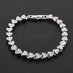 Теннисный браслет с кристаллами и стразами&nbsp;BJEW-N015-014S