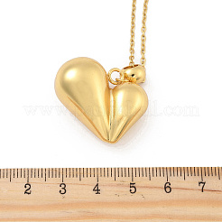 201 ожерелье из нержавеющей стали с подвеской в виде сердца для женщин NJEW-Z069-01G-01