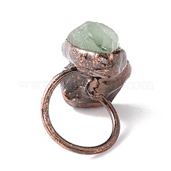 Открытое кольцо-манжета с натуральным флюоритом и аметистом неправильной формы RJEW-I082-08R-01