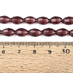 透明ガラスビーズ連売り  ライス  多面カット  インディアンレッド  8~9x5~6mm  穴：0.9~1mm  約67~68個/連  22.83~23.62インチ（58~60cm）&nbsp;GLAA-N071-01A-A19