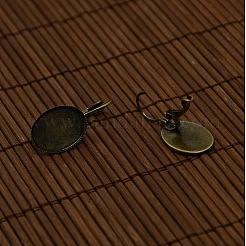 Copertura cabochon con lente d'ingrandimento ovale trasparente da 18x13 mm per la realizzazione di orecchini a cerchio a leva in ottone&nbsp;DIY-X0148-AB-NF