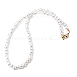 Белые круглые пластиковые жемчужные бусы диаметром 6 мм для женщин&nbsp;NJEW-L469-02G