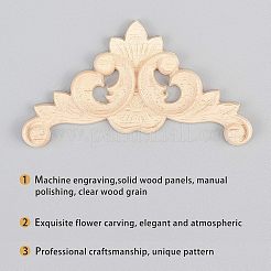 Applique onlay sculpté en bois de caoutchouc&nbsp;AJEW-OC0001-49