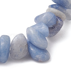 Bracelets extensibles en perles d'aventurine bleue naturelle teintes et chauffées pour hommes et femmes&nbsp;BJEW-JB12089-01