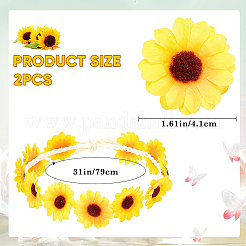 2 шт. тканевая повязка на голову с маленьким подсолнухом OHAR-CP0001-20A