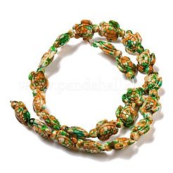 С напылением окрашенные синтетические бирюзовые бусинки&nbsp;G-E617-A02-02