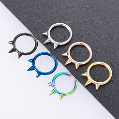 316l サージカルステンレス 3 スパイク軟骨ピアス  コーンフープノーズリング  ブルー  13.5x10mm  ピン：1.2mm&nbsp;WG02E4B-06