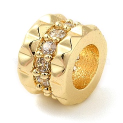 Реечное покрытие латунь микро паве кубический цирконий европейские бусины KK-M248-04G