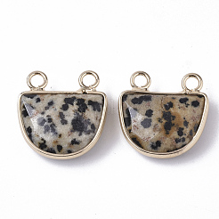 Pendentifs demi-cercle en jaspe dalmatien naturel&nbsp;G-S359-011D